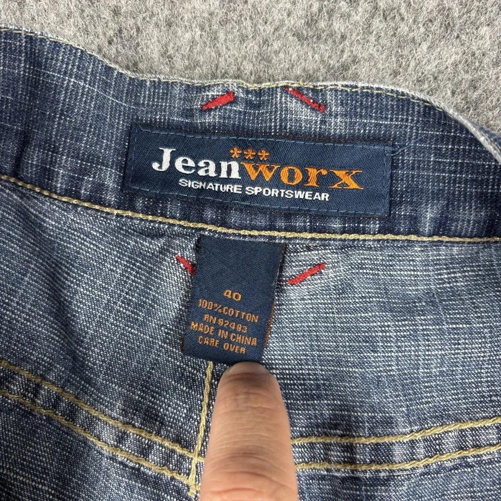 Jean Worx Denim Shorts 40 Men's Baggy Streetwear Skater Y2K Blue 90's Style‎ Hip